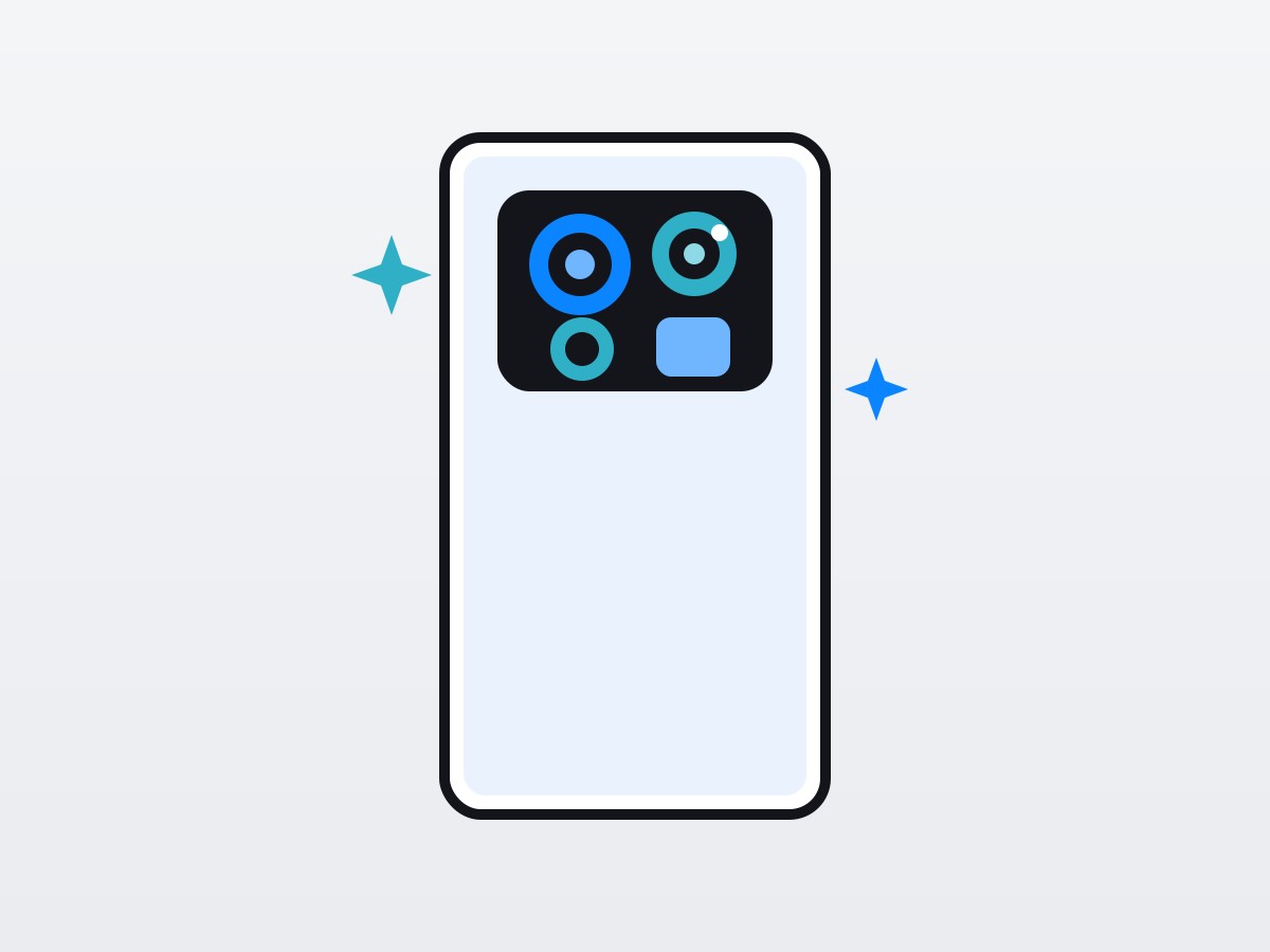 マルチレンズカメラを搭載したスマホのイラスト