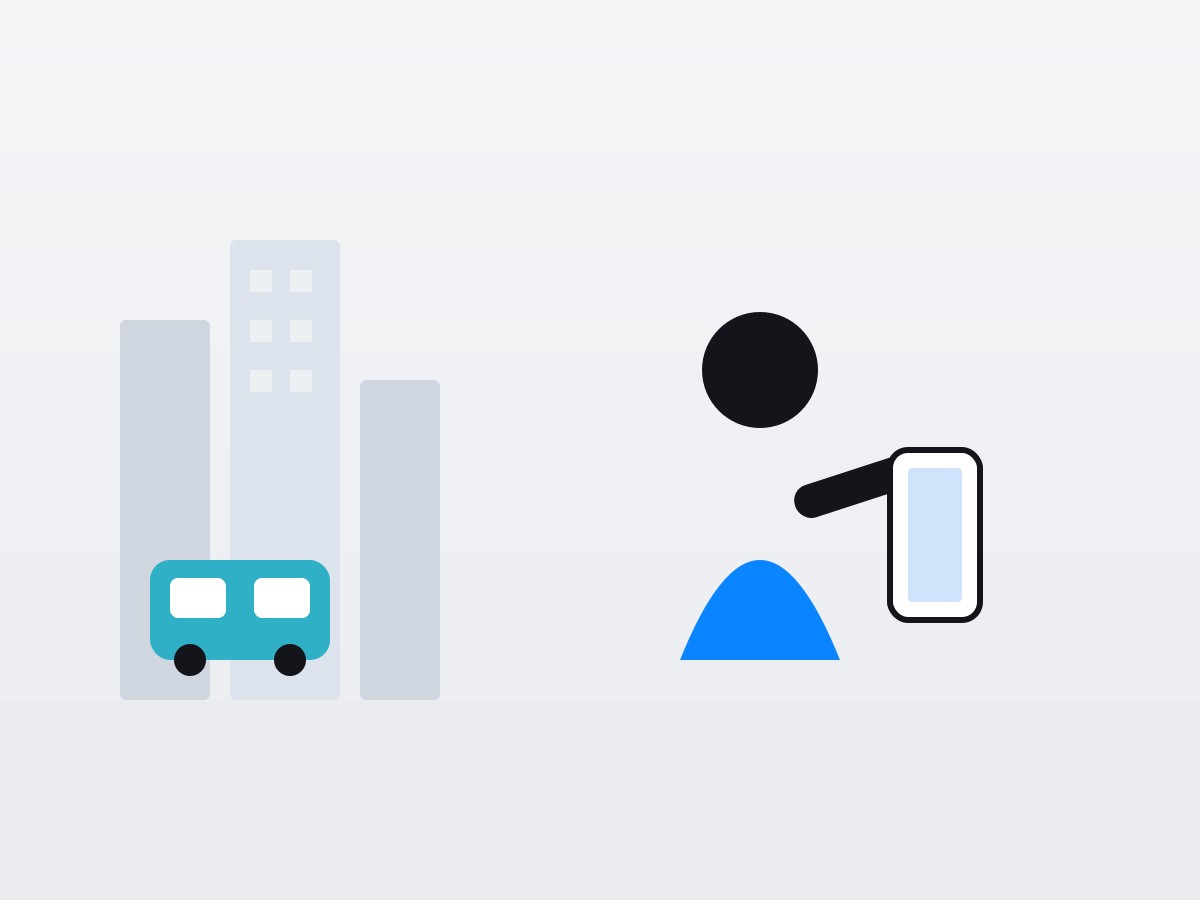 外出先でスマホを使う人のイラスト